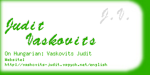 judit vaskovits business card